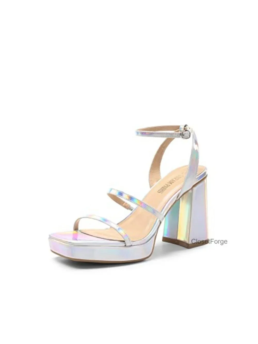 Platform Strappy Heels Open Toe Ankle Strap Square Party Sandals Y2K Dress Shoes